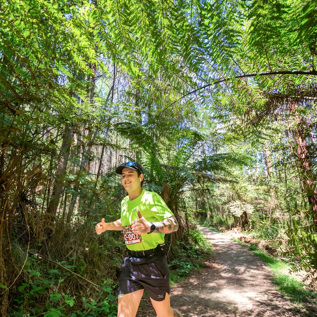 Trail marathon runners competing in Australian endurance trail race